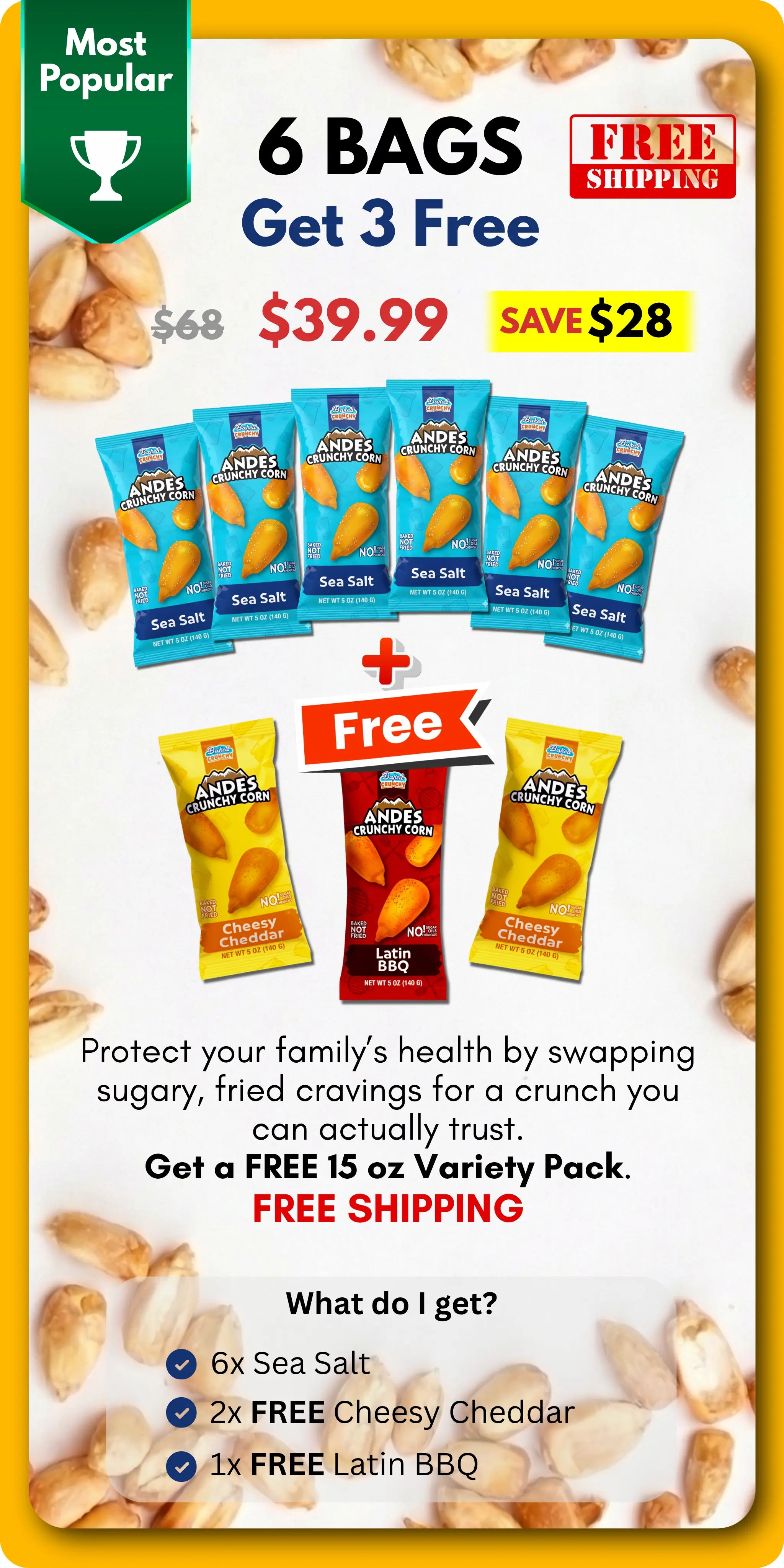 BUY 6 Bags *GET 3 FREE* Completely FREE Shipping