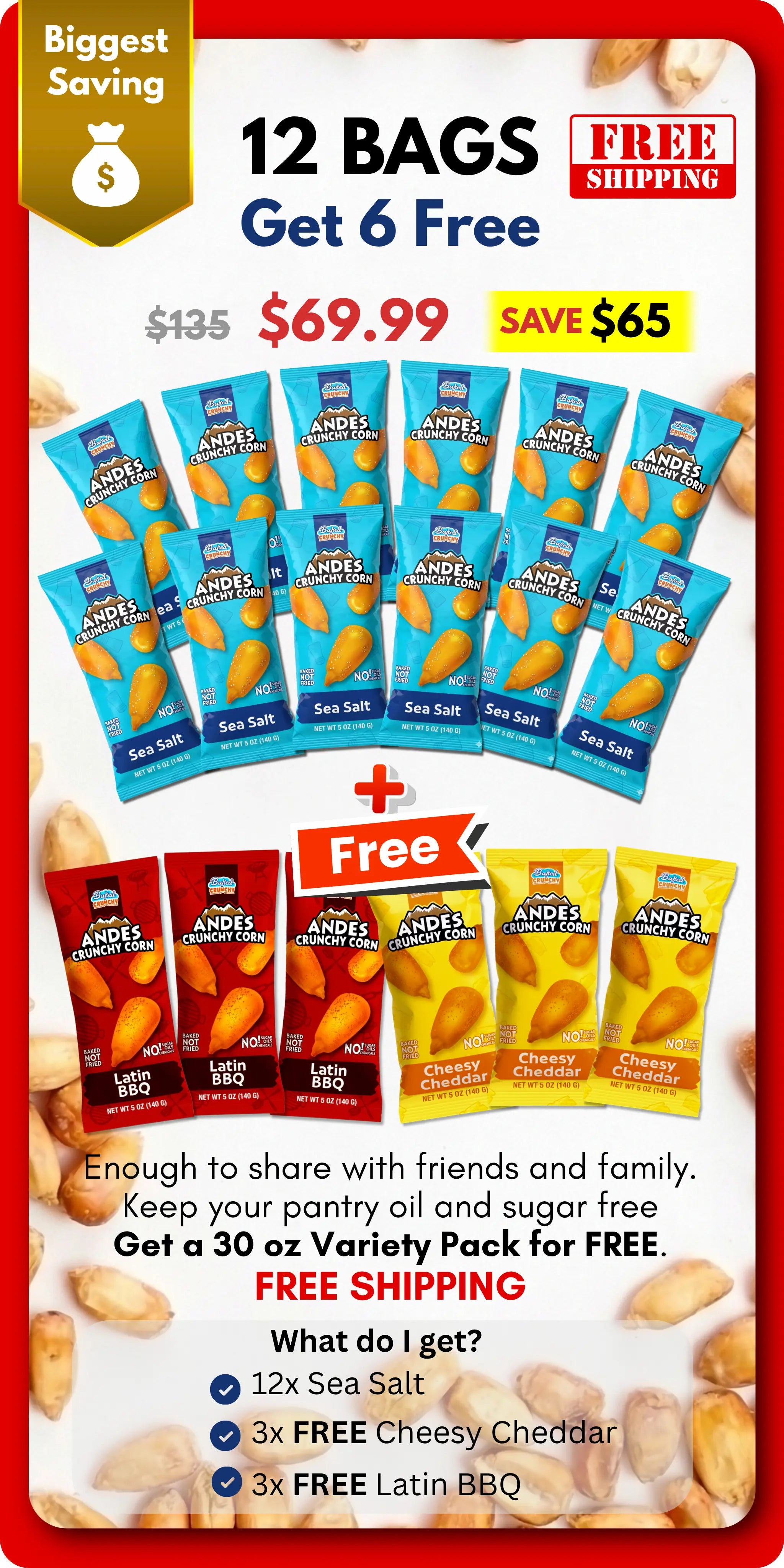 BUY 12 Bags *GET 6 FREE* Completely FREE Shipping