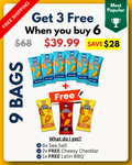 6 Bags + 3 Free Bags (9 Bags Total) Andean Airy Crunchy Corn Bundle  + FREE SHIPPING